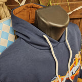 A close up of the hood of the hoody showing the brown lining