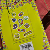 A photograph of the back of the packaging showing the 10 different designs available inside